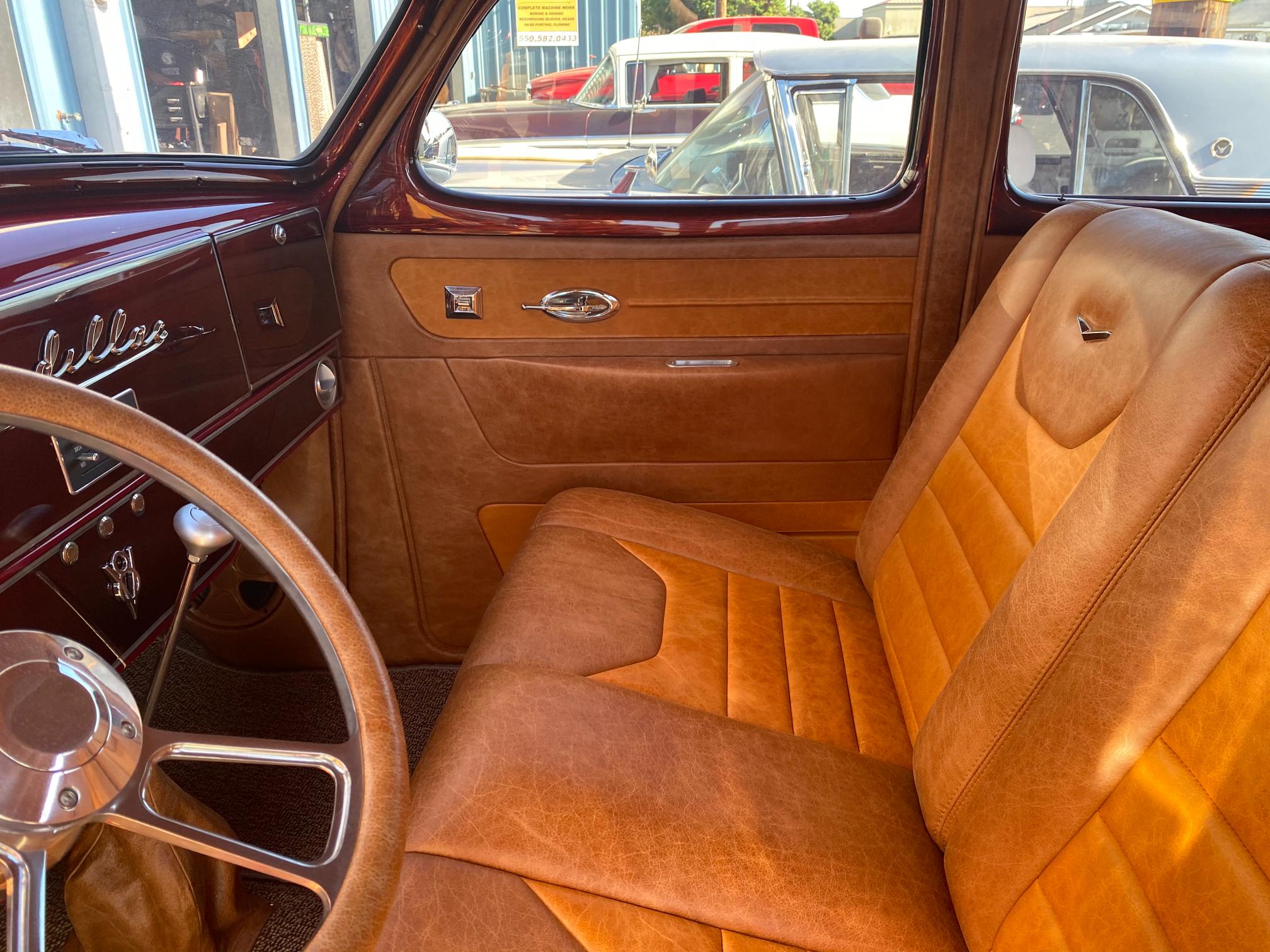 IMG_3356 brown upholstery of an old and premium car repaired in a shop of upholstery in tulare, ca